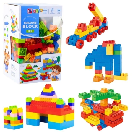 Klocki konstrukcyjne kolorowe 260el - Leantoys