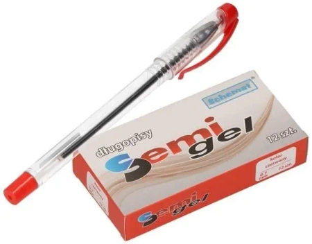 Długopis żelowy czerwony (12szt) - Schemat