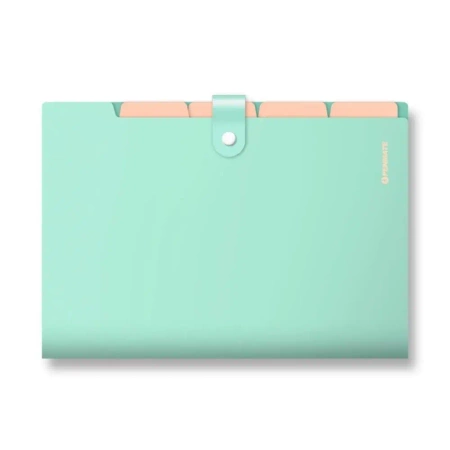 Teczka z przegródkami A4 PP-105 zielona pastel - Penmate