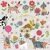 Karnet KW Urodziny - Pieski w kwiatkach - Henry