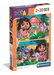 Puzzle 2x20 Super Kolor Dora - Clementoni