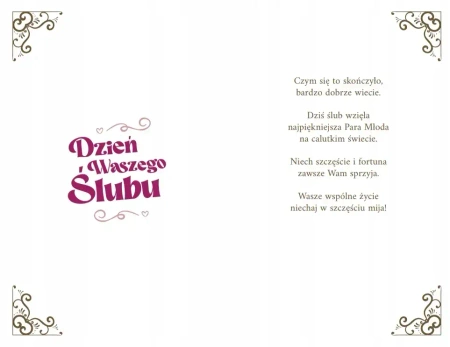 Kartka Ślub, rocznice 13 x 20,5 cm