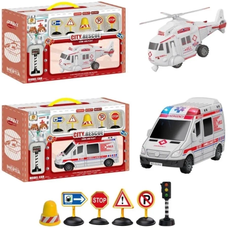 Auto ambulans/helikopter ze znakami MIX - Trifox