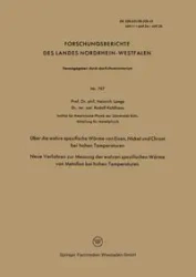 Uber Die Wahre Spezifische Warme Von Eisen, Nickel Und Chrom Bei Hohen Temperaturen - Lange Heinrich
