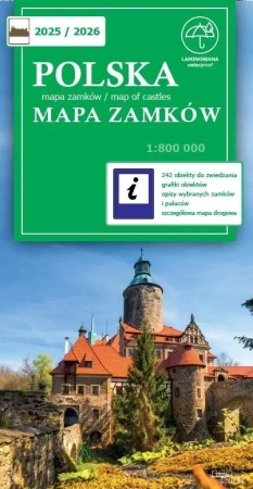 Polska mapa zamków 2025/2026 1:800 000 - praca zbiorowa