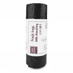 Worki z taśmą ściągającą 60l czarne 40szt - IDEA