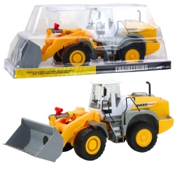 Koparka duża ruchoma łyżka szaro żółta - Leantoys