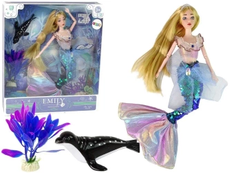 Lalka Emily syrenka zielona akcesoria - Leantoys