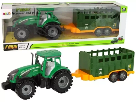 Ciągnik z napędem frakcyjnym zielony - Leantoys