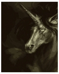 Malowanie po numerach - Szary jednorożec 40x50cm - Twoje Hobby