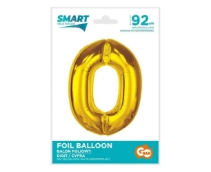 Balon foliowy Smart cyfra 0 złota 92cm - Godan