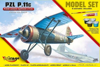 Polski samolot myśliwski z II wś PZL P.11c - Mirage Hobby