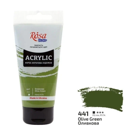 Farba akrylowa olive green 441 75ml - Rosa
