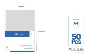 Przezroczyste koszulki do segregatorów A4 50szt - BeBasic