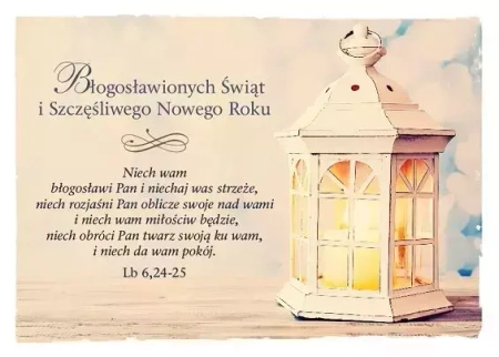 Kartka na Boże Narodzenie. Niech wam błogosławi Pan...
