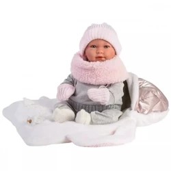 Lalka bobas płacząca Mimi nosidełkiem 42cm - Llorens