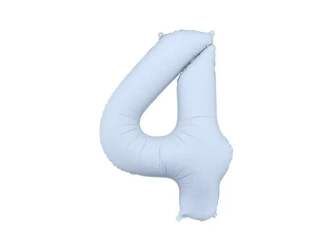 Balon foliowy cyfra 4 86cm mglisty niebieski - PartyDeco