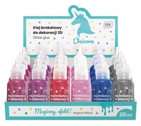 Klej do dekoracji brokatowy 20ml Unicorn (24szt) - INTERDRUK