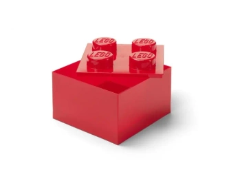 LEGO(R) pojemnik klocek czwórka transparentny czerw. - NHG