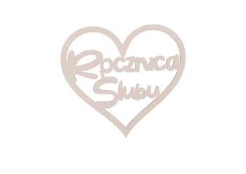 Drewniany napis - Rocznica ślubu 5szt biały - Cresco