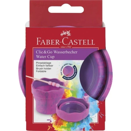 Pojemnik na wodę Clic&Go rożowo-fioletowy - Faber Castell