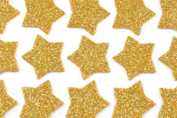 Naklejki brokatowe z pianki złote - Arpex