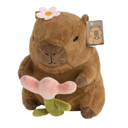 Pluszowa kapibara z kwiatem 27cm - Dalprint dpCraft