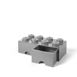 LEGO(R) pojemnik klocek z szufladami ósemka szary - NHG