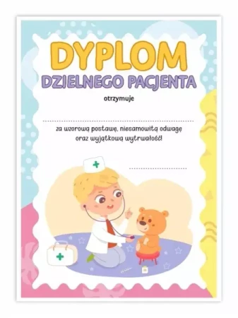 Dyplom A5 dzielnego pacjenta - Mały lekarz 10szt - LearnHow