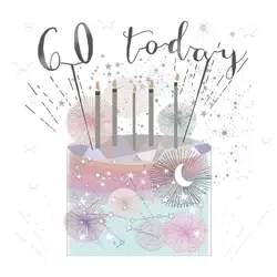 Karnet kwadrat mały z kopertą Urodziny 60 świeczki - Museums & Galleries