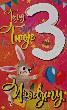 Karnet Urodziny 3 dziewczynka - YEKU