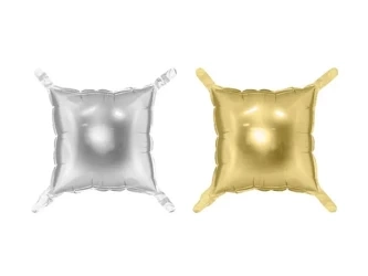 Balon foliowy Kwadrat złoto-srebrny 35x35cm 4szt - PartyDeco