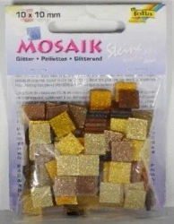 Mozaika kamyczki brokatowe 10x10mm brązowy - Galeria Hobby