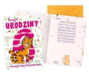 Karnet B6 Urodziny 6 kotek - Kukartka