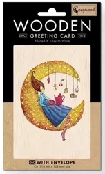 Karnet drewniany C6 + koperta Księżyc - Cozywood