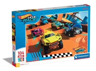 Puzzle 104 Maxi Super Kolor Hot Wheels - Clementoni