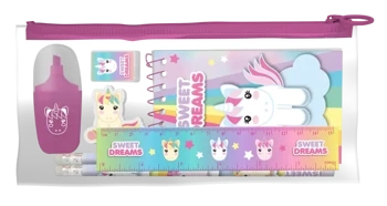Zestaw piśmienniczy w saszetce Sweet Dreams Jednorożec 7 elementów KL11228 - Kids Euroswan