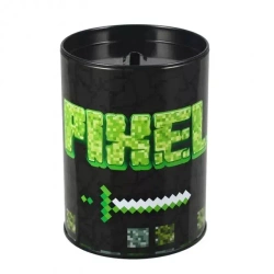 Skarbonka metalowa okrągła Pixel - STARPAK