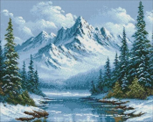 Diamentowa mozaika - Mroźny oddech lasu 40x50cm - Ideyka