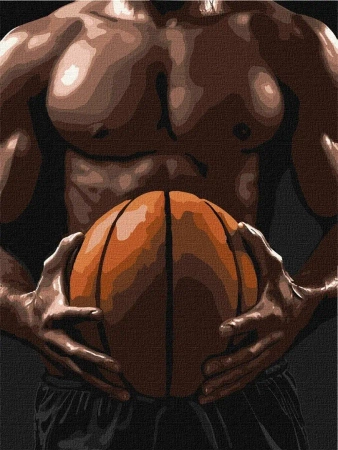 Malowanie po numerach - Tors koszykarza 30x40cm - Ideyka