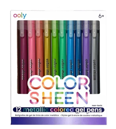 Długopisy żelowe metaliczne Color Sheen 12szt - ooly