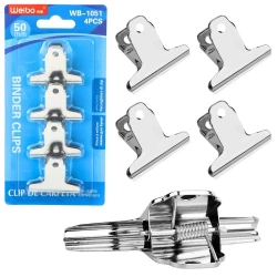Klipsy metalowe biurowe 4szt 50mm - Leantoys