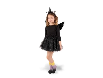 Strój Jednorożec czarny rozm. 116-128 cm - PartyDeco