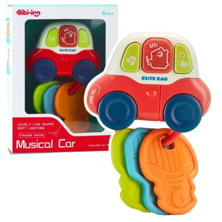 Interaktywne autko z gryzakami swiatło i dźwięk - Leantoys