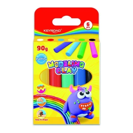 Plastelina 90g 6 kolorów - Keyroad