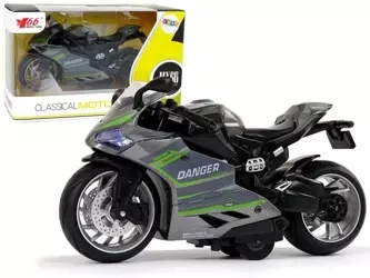 Motocykl sportowy z napędem 1:12 zielony - Leantoys