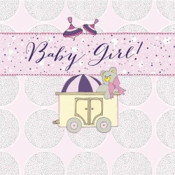 Karnet Swarovski kwadrat CL0222 Narodziny wagonik - Clear Creations