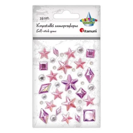 Kryształki samoprzylepne róż fiolet mix 39szt - Titanum