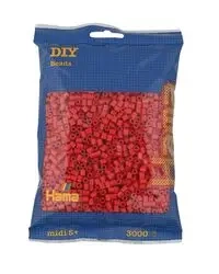 Hama Midi Koraliki w woreczku 3000 czerwone