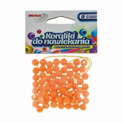 Koraliki do nawlekania złote + sznurek 8mm 16g - Brewis
